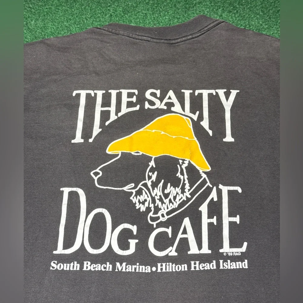 Vintage Salty Dog Cafe Hilton Head Island South Beach Black Faded XL T Shirt - Picture 2 of 9
